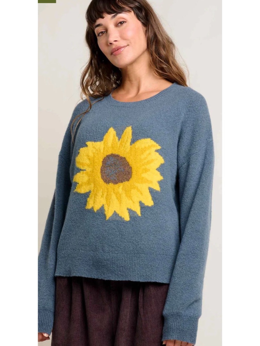 Blue Sunflower Knit Sweater - Women